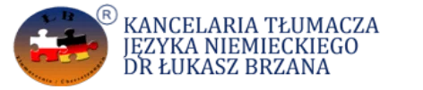 Łukasz Brzana, dr, Kancelaria tłumacza języka niemieckiego logo